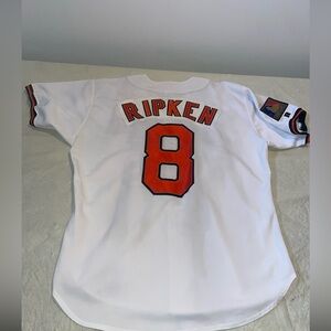 Authentic Cal Ripken Jr Baltimore Orioles Russell Jersey Mens 48 White Diamond